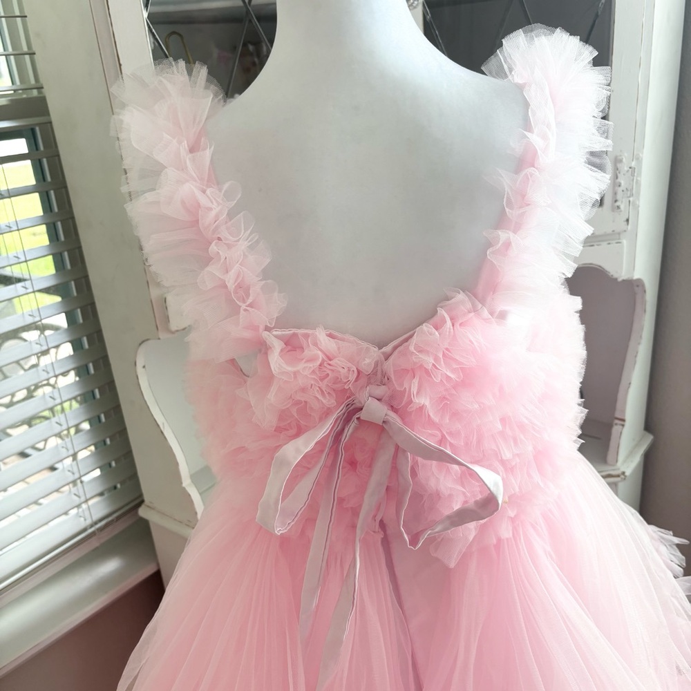 NEW Tulle Maternity Dress for Photoshoot Bridal Robe Light Pink NWOT Size L - Picture 8 of 13